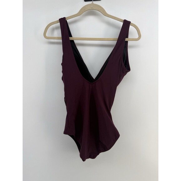 L.L.Bean Cross Front One Piece Swimsuit Size 12 purple - Picture 3 of 12